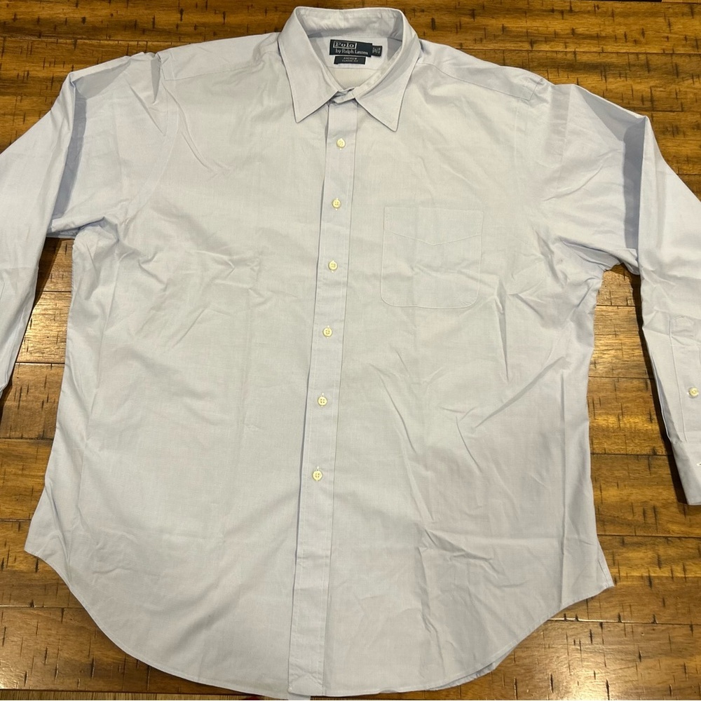Polo by Ralph Lauren Men's Light Blue/White Dress Shirt